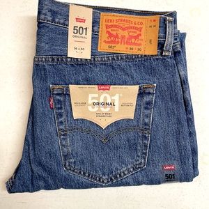 New Levis 501 Denim Jeans Button Fly Size Men's 36x30 NEW W TAGS